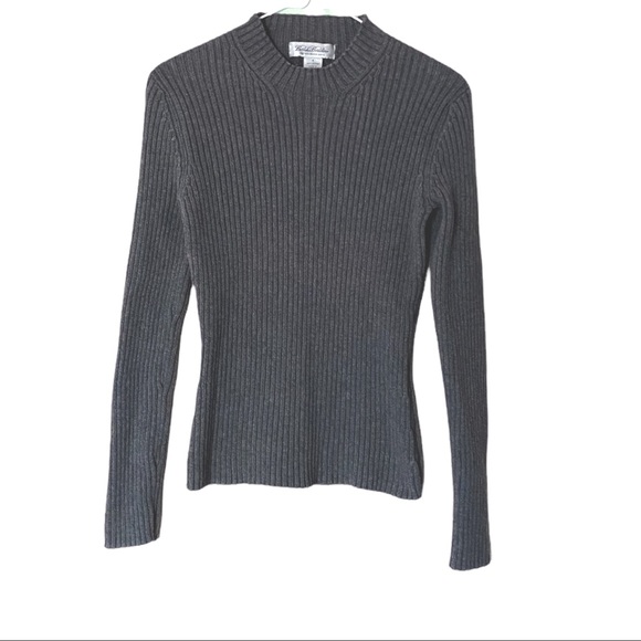 Brooks Brothers Sweaters - Ribbed Crewneck Sweater - Gray